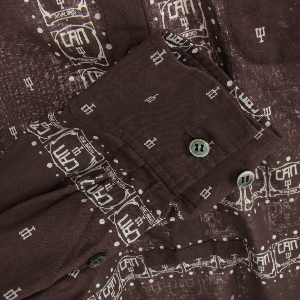 UNDERCOVER アンダーカバー UC2D9402 CAN グラフィック 総柄 プリント プルオーバー 長袖 シャツ ブラウン ブラウン系 2【新古品】【未使用】【中古】
