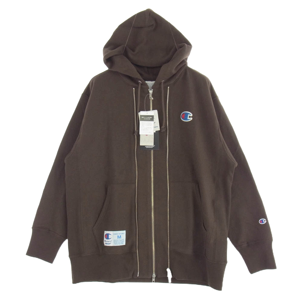 UNDERCOVER アンダーカバー UC1E4811 Champion チャンピオン REVERSE WEAVE リバースウェーブ ビーズ刺繍 コットン 裏毛 ダブルジッパー スウェット パーカー ブラウン系 M【新古品】【未使用】【中古】