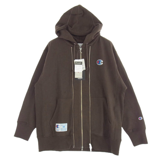 UNDERCOVER アンダーカバー UC1E4811 Champion チャンピオン REVERSE WEAVE リバースウェーブ ビーズ刺繍 コットン 裏毛 ダブルジッパー スウェット パーカー ブラウン系 M【新古品】【未使用】【中古】