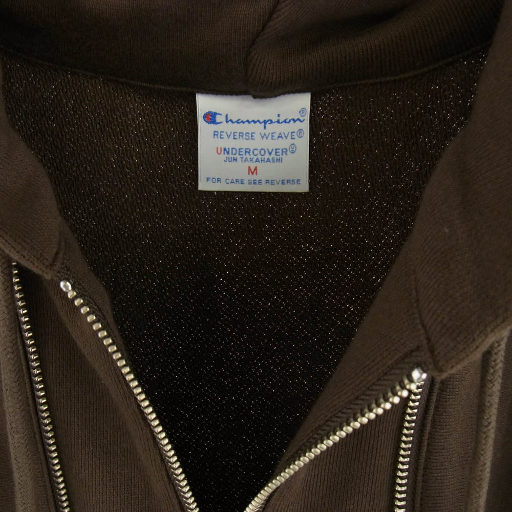 UNDERCOVER アンダーカバー UC1E4811 Champion チャンピオン REVERSE WEAVE リバースウェーブ ビーズ刺繍 コットン 裏毛 ダブルジッパー スウェット パーカー ブラウン系 M【新古品】【未使用】【中古】