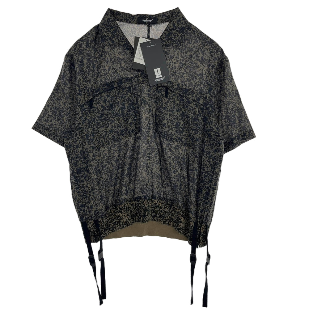 UNDERCOVER アンダーカバー 25SS UC1E4405 レーヨン総柄 プルオーバー 半袖 シャツ ブラック系 カーキ系 ベージュ系 2【新古品】【未使用】【中古】