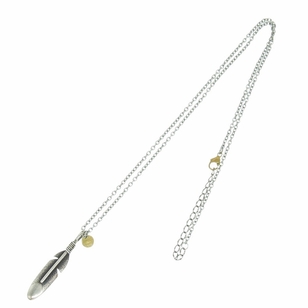 アンプジャパン フェザー シルバー ネックレス 真鍮 コイン フック シルバー系【中古】