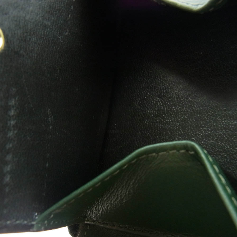 COMME des GARCONS コムデギャルソン SA7100 ラウンドジップ レザーウォレット 2つ折り財布 カーキ系【中古】