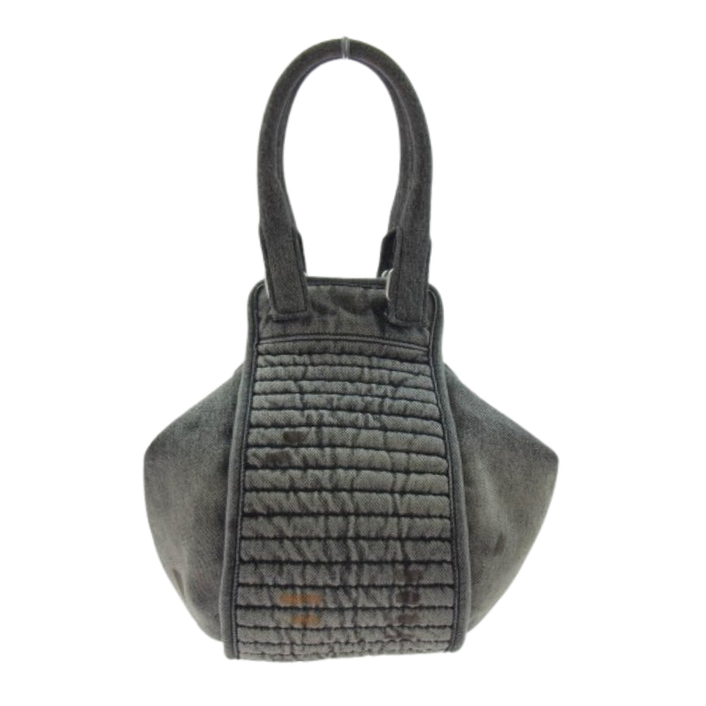 DIESEL ディーゼル D-VINA-S SHOULDER BAG ユーズド加工 ロゴチャーム付き デニム ハンドバック グレー系【中古】