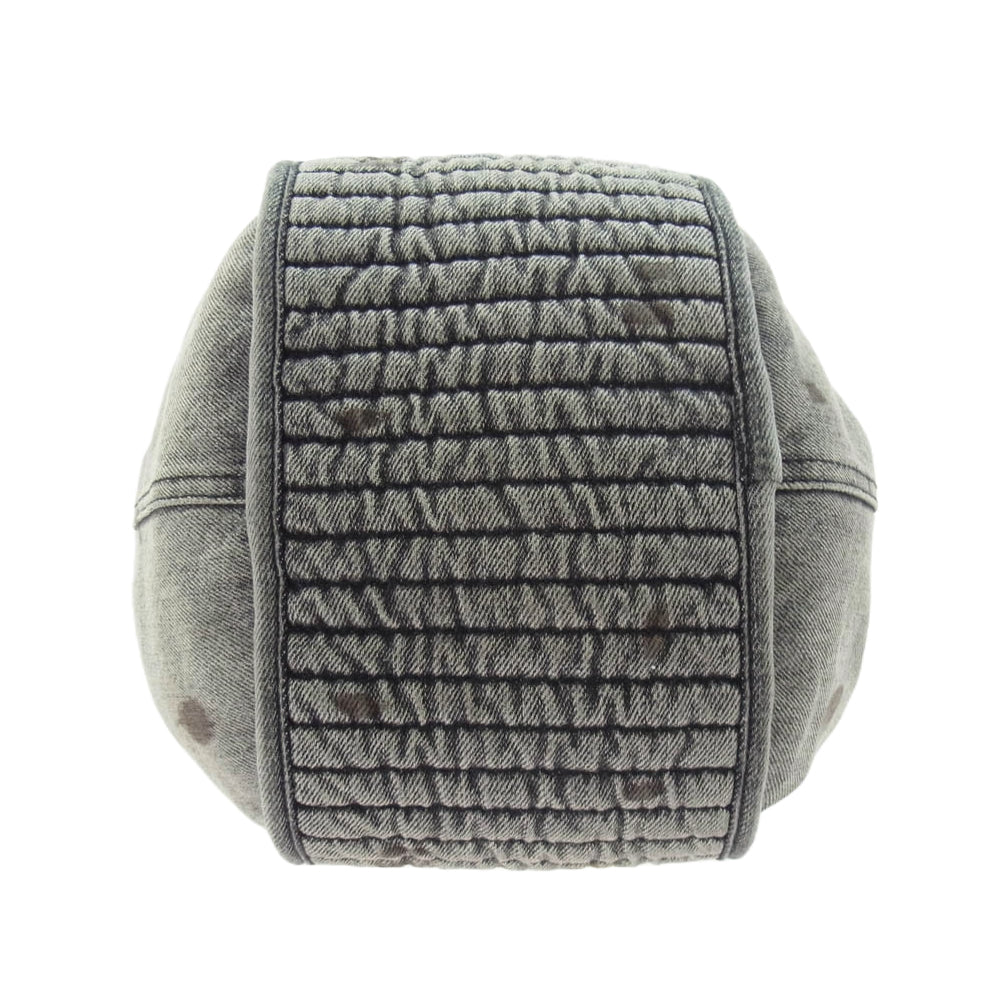 DIESEL ディーゼル D-VINA-S SHOULDER BAG ユーズド加工 ロゴチャーム付き デニム ハンドバック グレー系【中古】