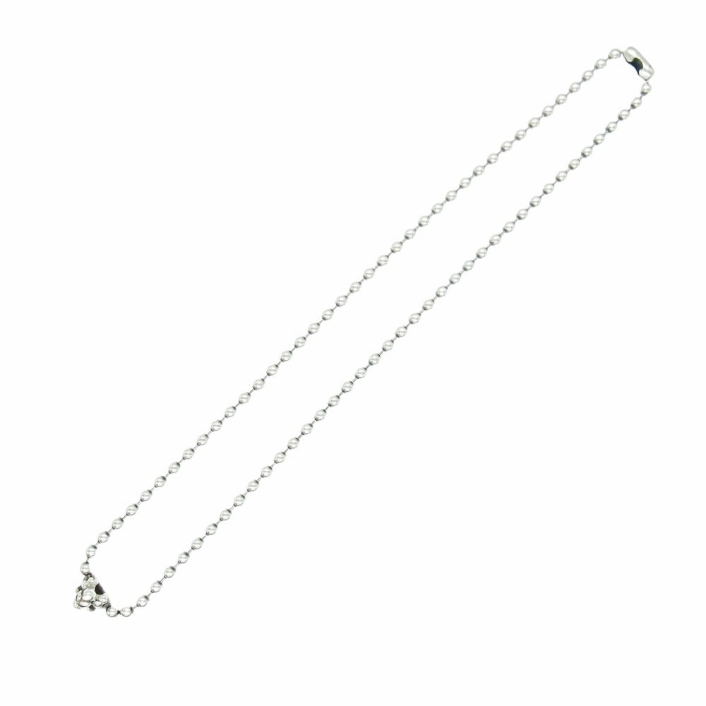 BILL WALL LEATHER ビルウォールレザー N876 4mm ボールチェーン スカル・クロスボーン 18インチ ネックレス シルバー系【中古】