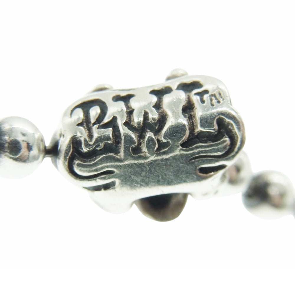 BILL WALL LEATHER ビルウォールレザー N876 4mm ボールチェーン スカル・クロスボーン 18インチ ネックレス シルバー系【中古】