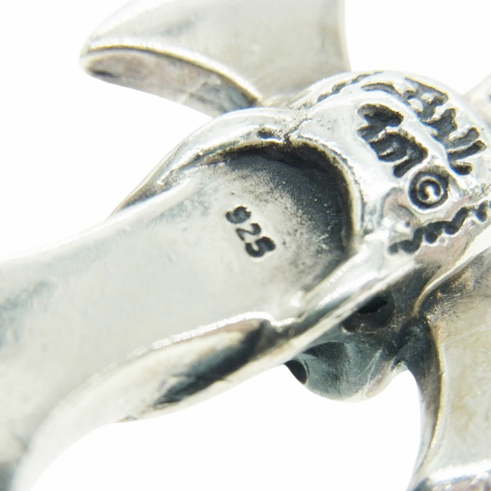 BILL WALL LEATHER ビルウォールレザー グッドラックスカル on マリブクロス ラージベイル ペンダントトップ シルバー系【中古】