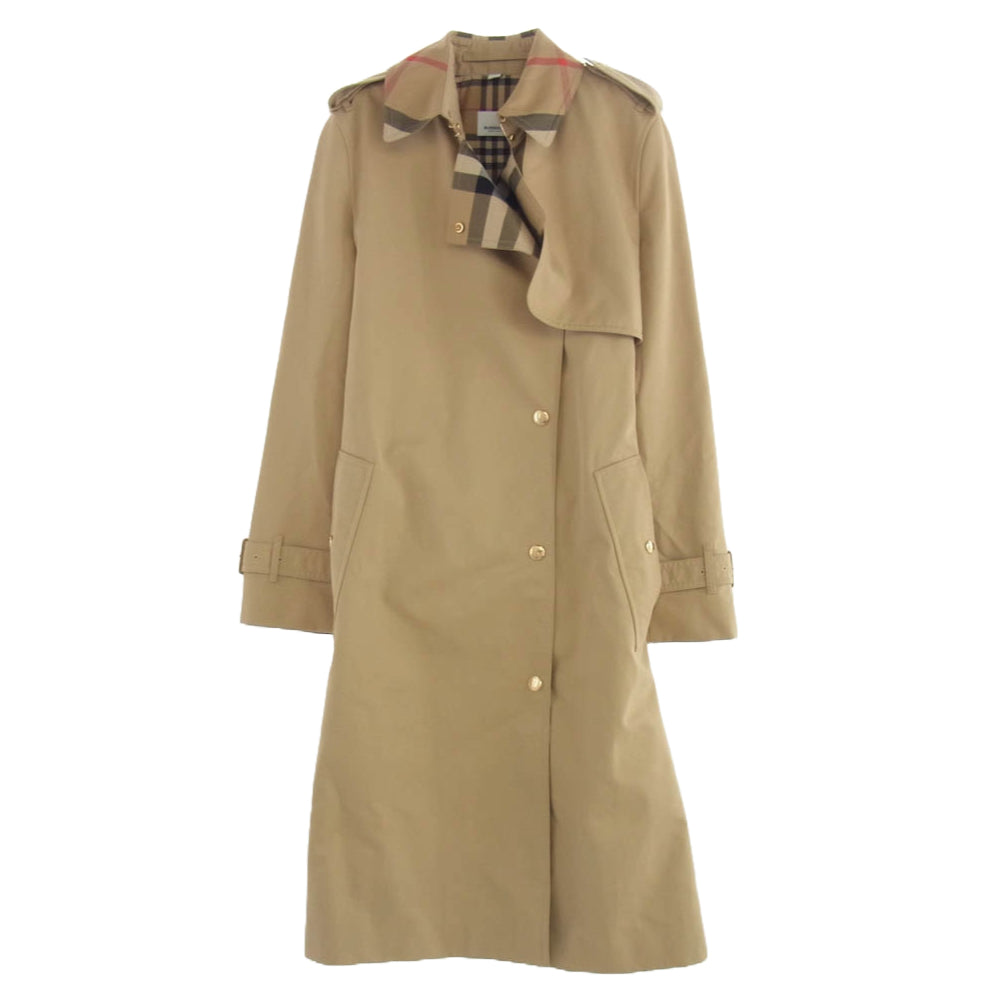 BURBERRY バーバリー 8060735 スナップボタン トレンチコート 裏地チェック柄 ベージュ系 UK4【中古】
