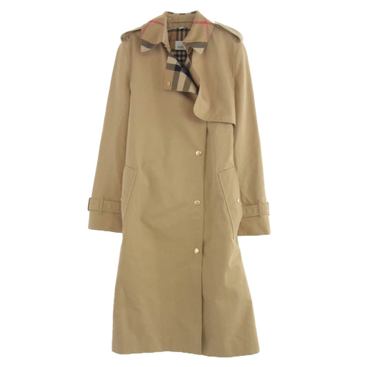 BURBERRY バーバリー 8060735 スナップボタン トレンチコート 裏地チェック柄 ベージュ系 UK4【中古】