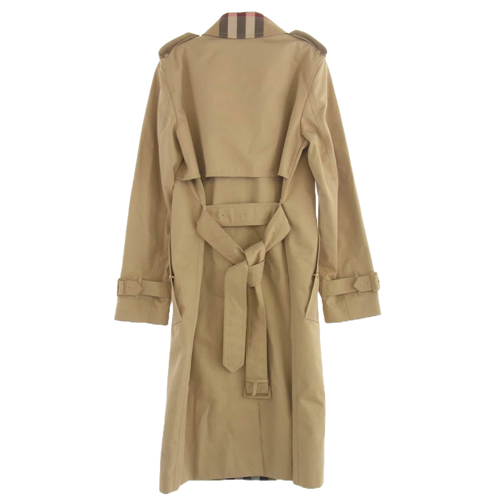 BURBERRY バーバリー 8060735 スナップボタン トレンチコート 裏地チェック柄 ベージュ系 UK4【中古】