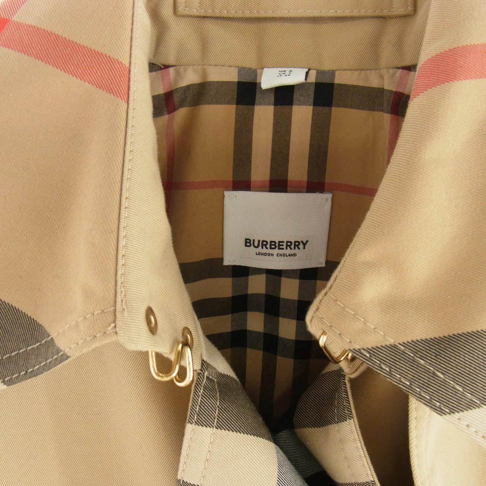 BURBERRY バーバリー 8060735 スナップボタン トレンチコート 裏地チェック柄 ベージュ系 UK4【中古】