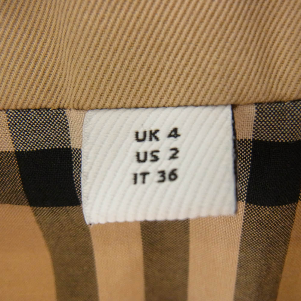 BURBERRY バーバリー 8060735 スナップボタン トレンチコート 裏地チェック柄 ベージュ系 UK4【中古】