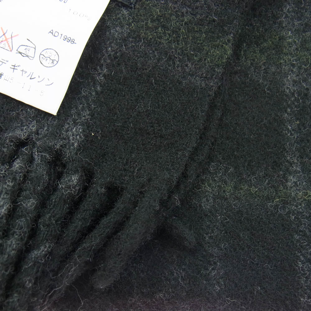 COMME des GARCONS HOMME コムデギャルソンオム AD1998 HK074090 ヴィンテージ 90s ウール チェック マフラー ブラック系【中古】