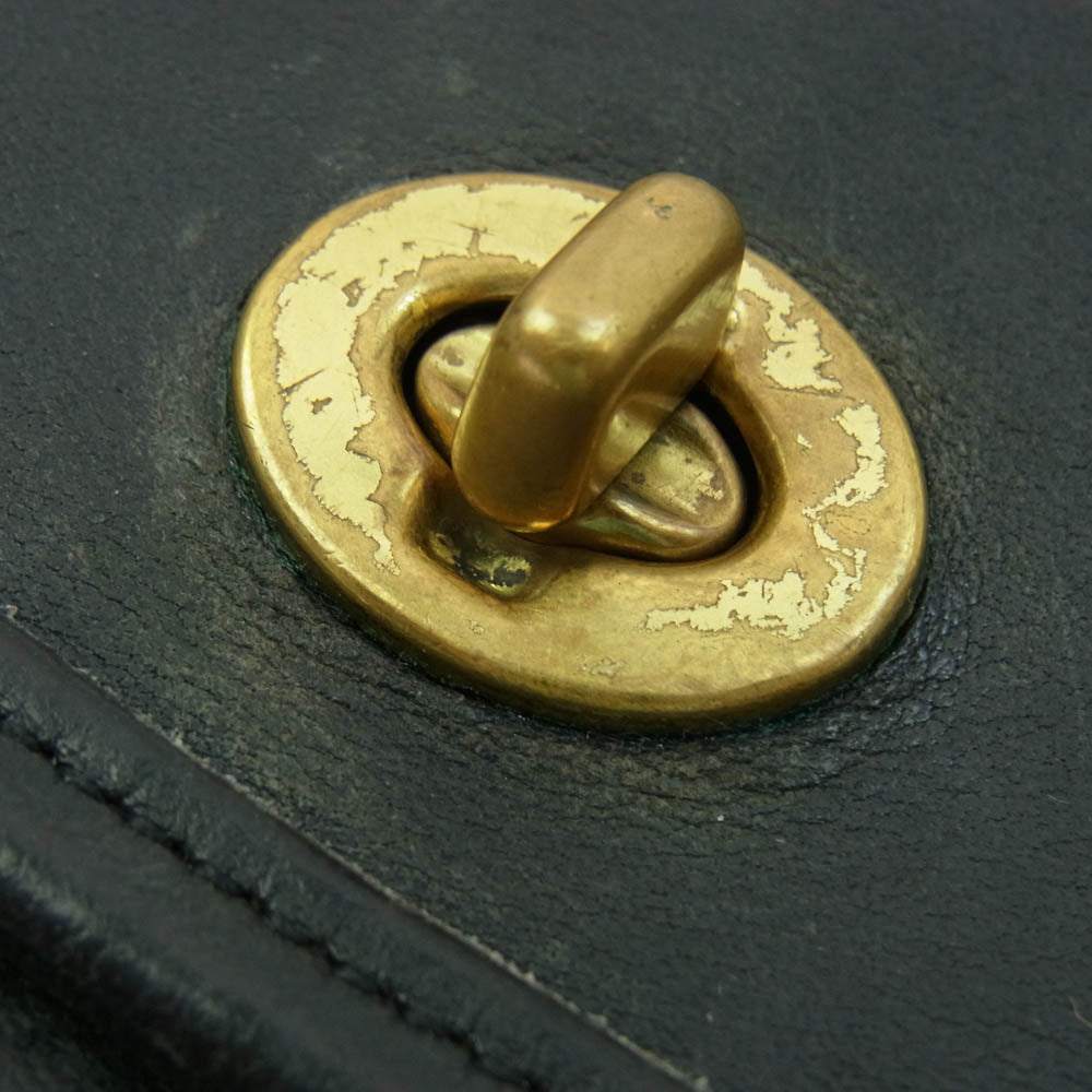 COACH コーチ OLD COACH オールドコーチ クラブタンレザー フラップ ショルダー バッグ ブラック系【中古】