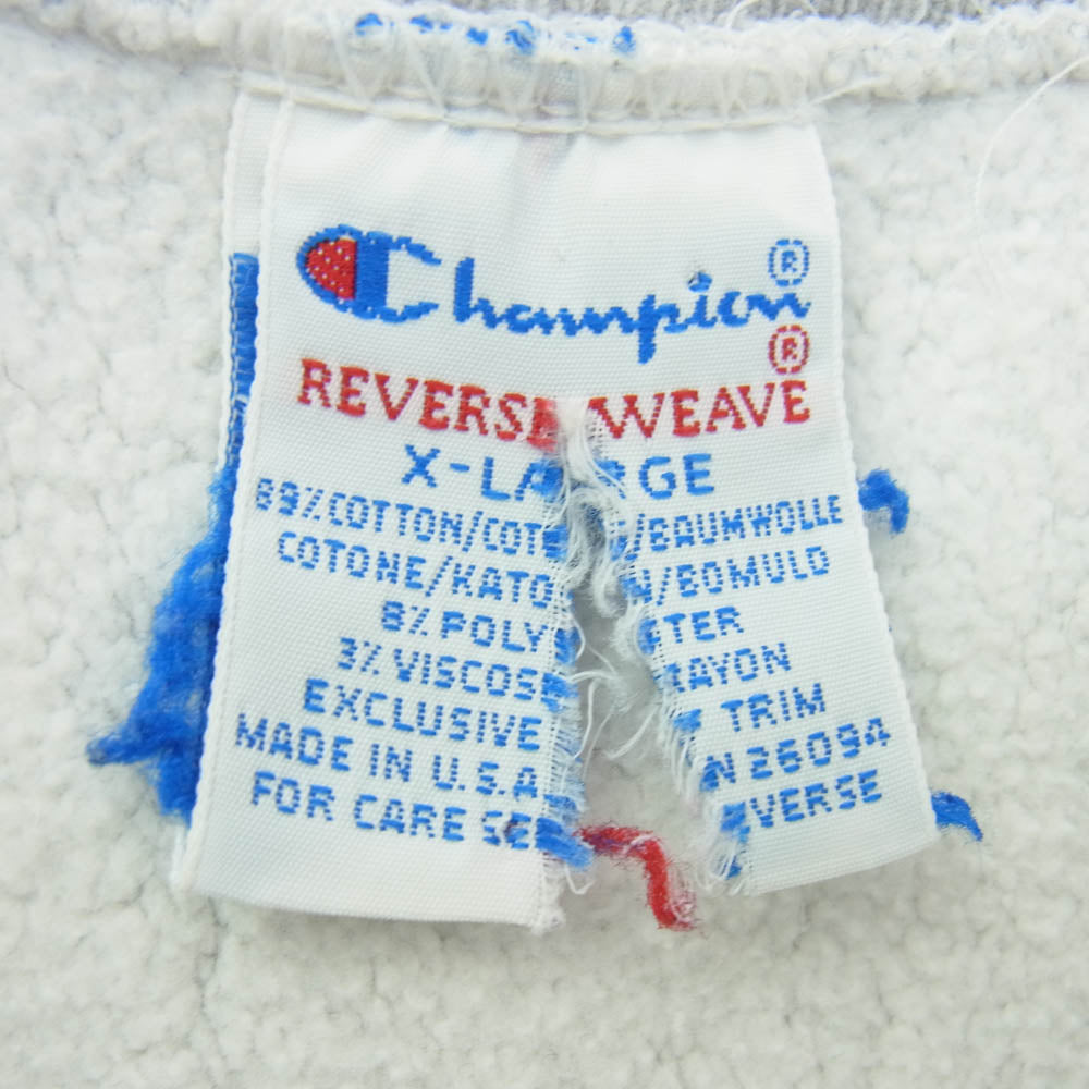 Champion チャンピオン ヴィンテージ オリジナル 90s USA製 刺繍タグ REVERSE WEAVE Ohaio State リバースウィーブ オハイオ大学 プリント クルー スウェット グレー系 XL【中古】
