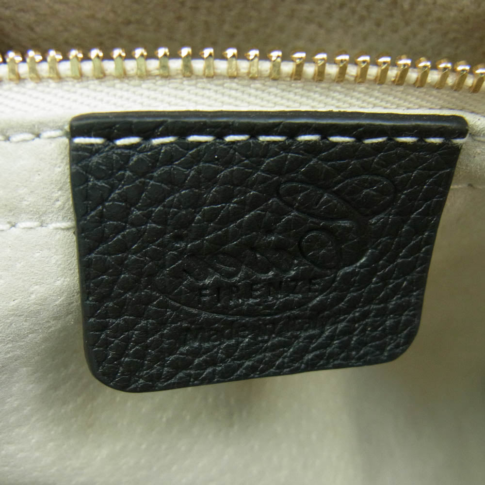 Cisei シセイ 0946 LD TOTE  シュリンクレザー 本革 トート バッグ ブラック系【中古】