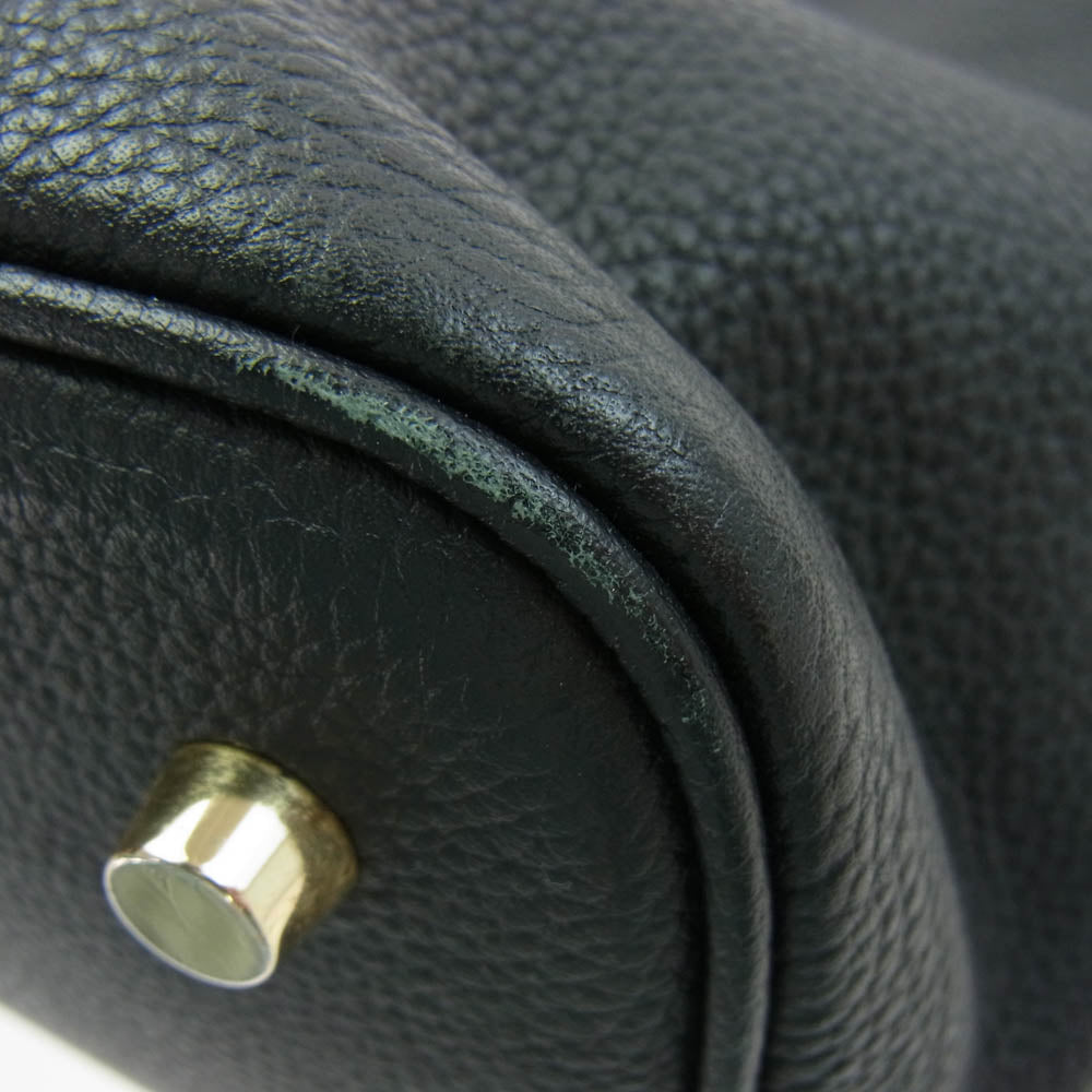 Cisei シセイ 0946 LD TOTE  シュリンクレザー 本革 トート バッグ ブラック系【中古】