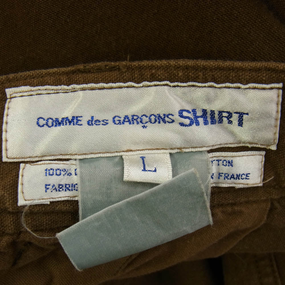 COMME des GARCONS コムデギャルソン SHIRT シャツ フランス製 COTTON PANTS コットン パンツ ブラウン系 L【中古】