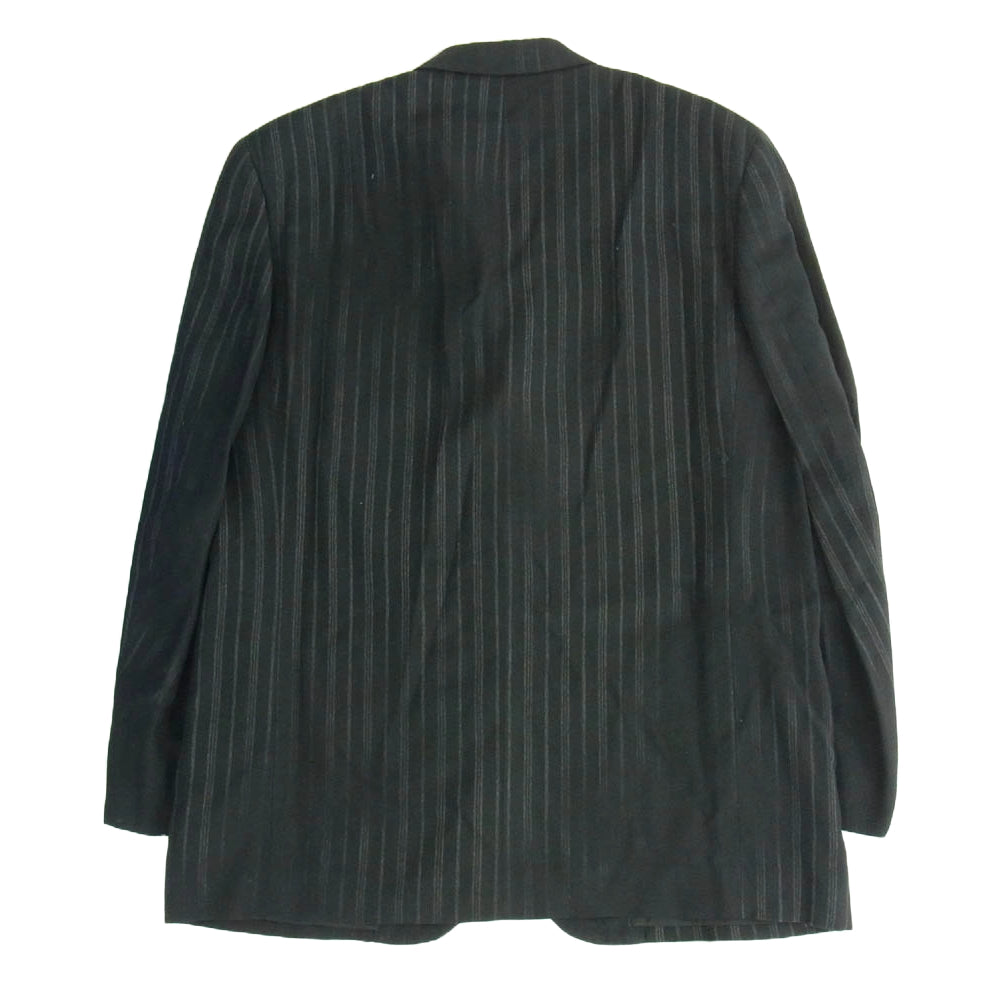 COMME des GARCONS HOMME コムデギャルソンオム HJ-04009L HP-04014M 90s ヴィンテージ AD1998 かすれストライプ テーラード ジャケット スラックス スーツ セットアップ ブラック系 L【中古】