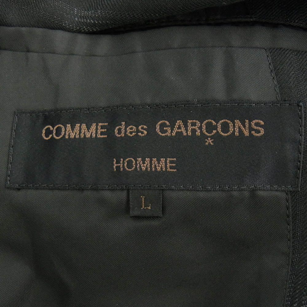 COMME des GARCONS HOMME コムデギャルソンオム HJ-04009L HP-04014M 90s ヴィンテージ AD1998 かすれストライプ テーラード ジャケット スラックス スーツ セットアップ ブラック系 L【中古】