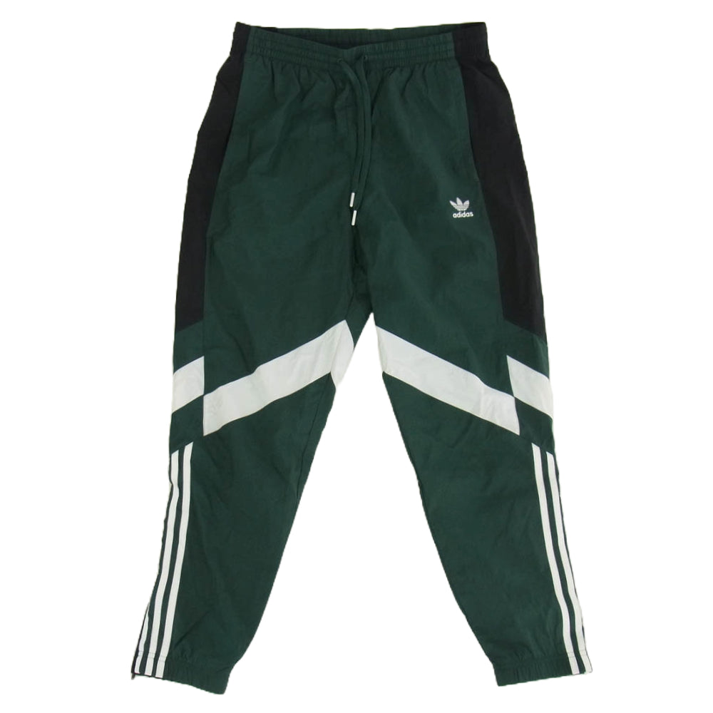 adidas アディダス Rekive トラック ナイロン パンツ グリーン系 L【中古】