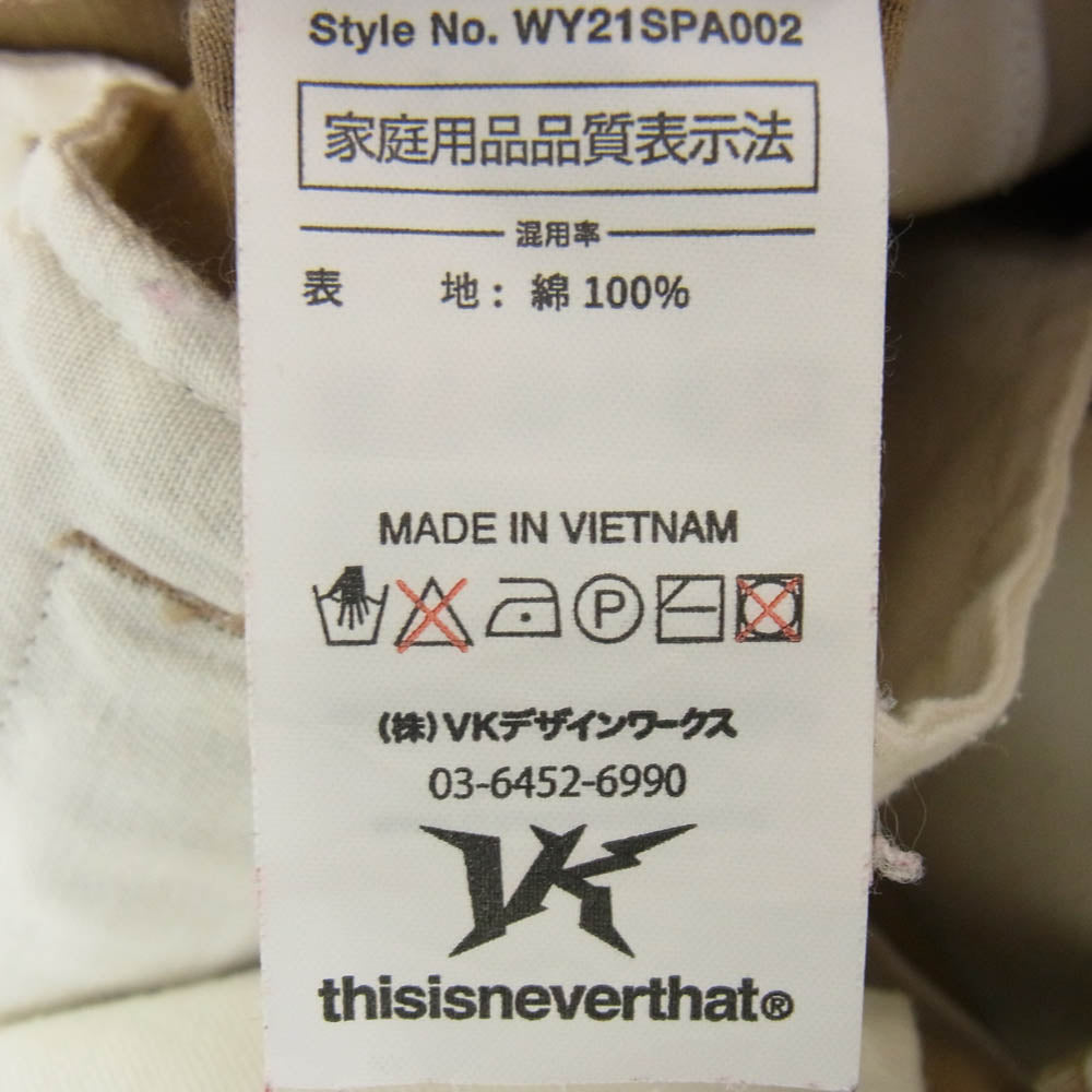 ディスイズネバーザット WY21SPA002 WASTED YOUTH ウエステッド ユース ワーク パンツ ベージュ系 L【中古】