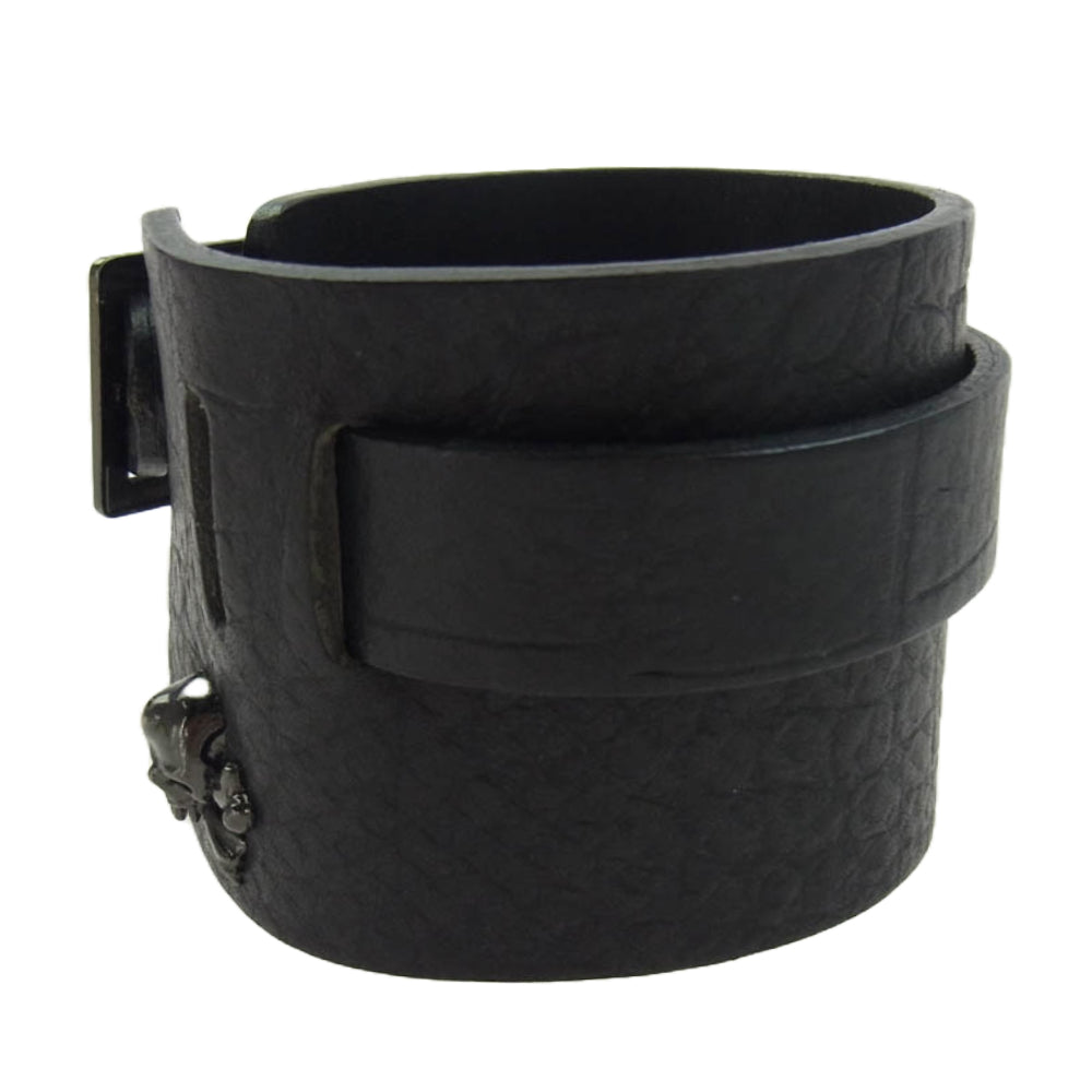JAM HOME MADE ジャムホームメイド クロスボーンスカル レザー ブレスレット ブラック系【中古】
