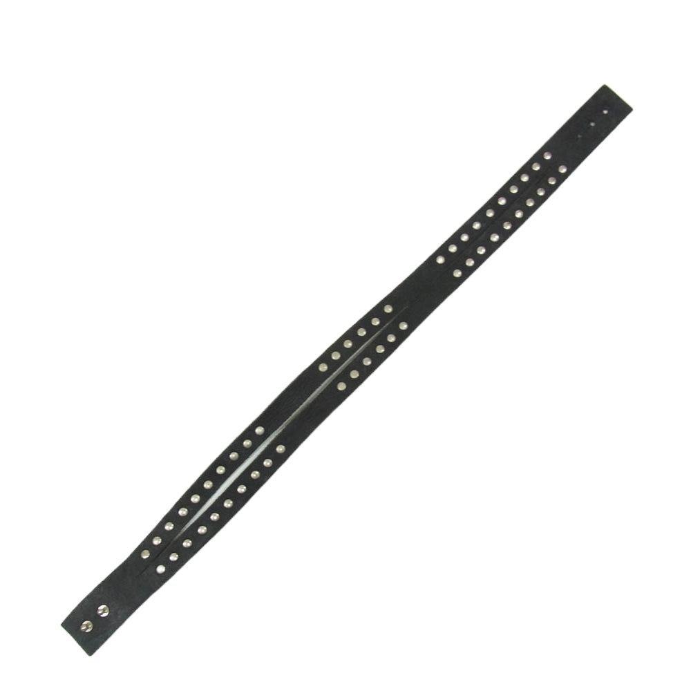 PATRICK STEPHAN パトリックステファン スタッズ 二重 レザー ブレスレット ブラック系【中古】