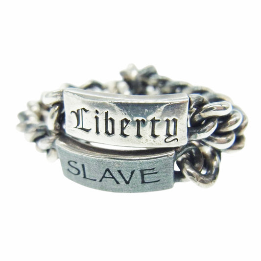 PUERTA DEL SOL プエルタデルソル シルバー950  ID チェーン 二連 リング シルバー系 19号【中古】