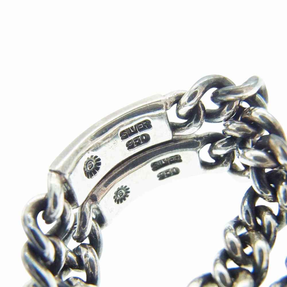 PUERTA DEL SOL プエルタデルソル シルバー950  ID チェーン 二連 リング シルバー系 19号【中古】