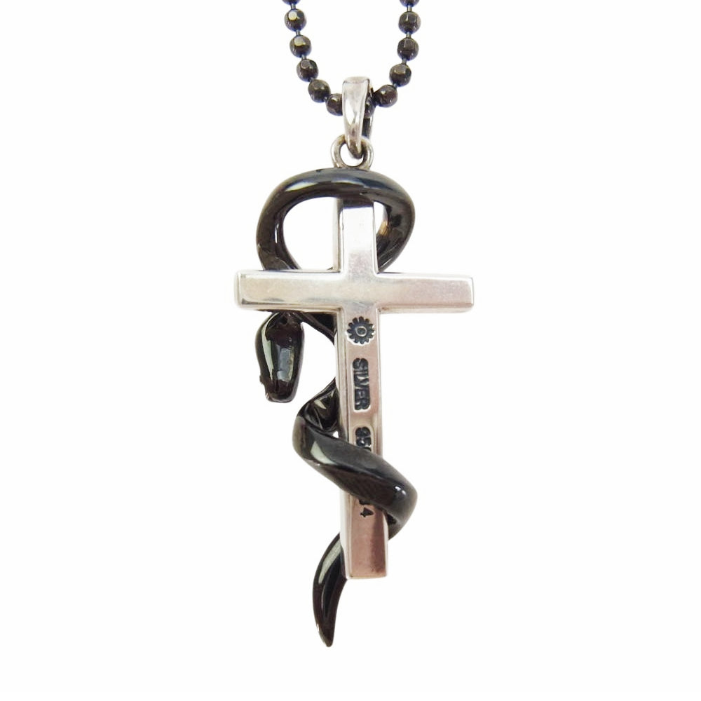 PUERTA DEL SOL プエルタデルソル シルバー950 ダイヤモンド クロス スネーク ネックレス【中古】