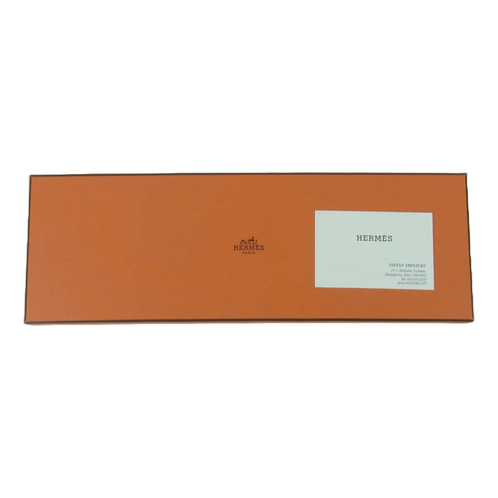 HERMES エルメス シルク100％ 総柄 ネクタイ フランス製 ネイビー系【新古品】【未使用】【中古】
