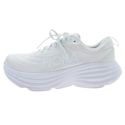 HOKA ONE ONE ホカ オネオネ 1123202 BONDI8 ボンダイ ローカット スニーカー ランニング シューズ ホワイト系 27.5cm【中古】