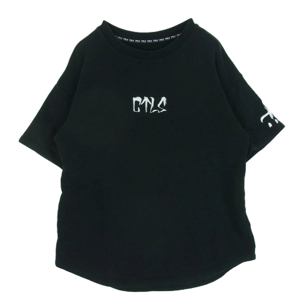 カタリスト 2101070301 フロント ロゴ 半袖 スウェット カットソー Tシャツ コットン 日本製 ブラック系 1【中古】