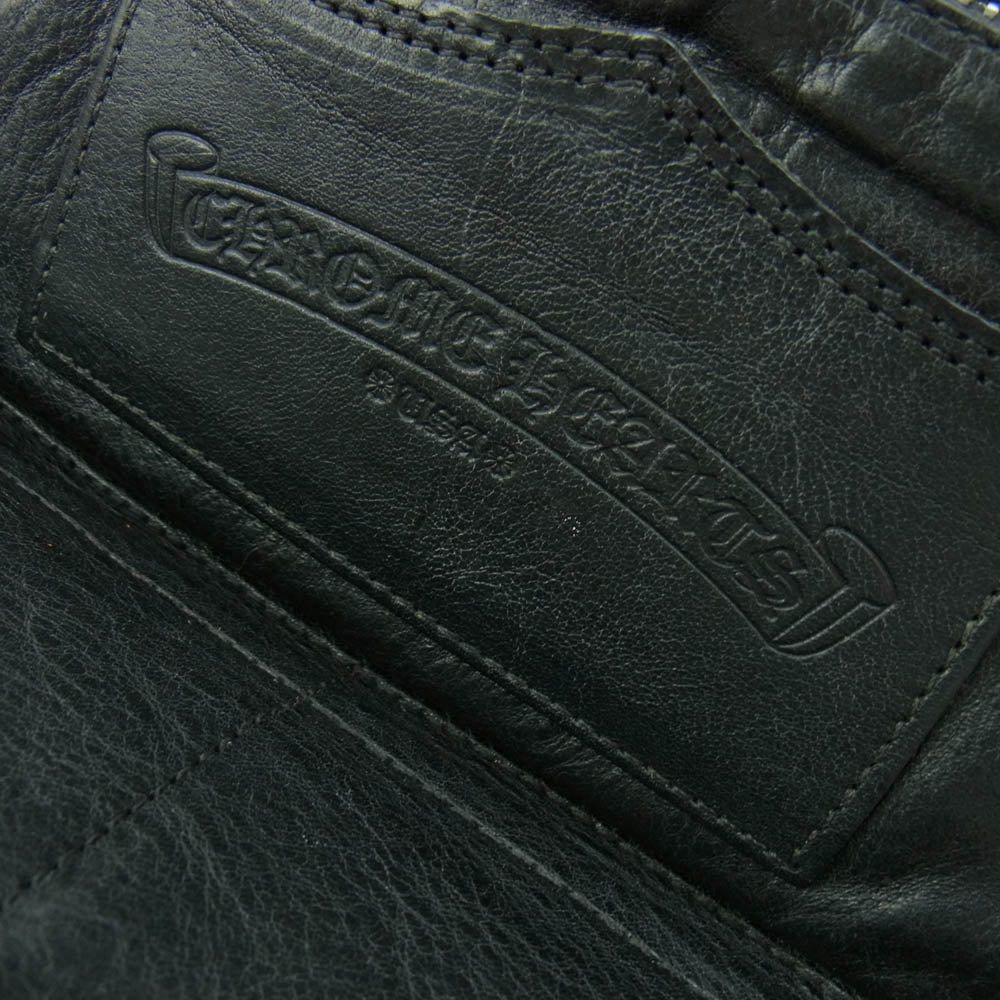 CHROME HEARTS クロムハーツ（原本無） REC F ZIP ダブル フレアニー ラウンドジップ レザー ロングウォレット 長財布 ブラック系【中古】