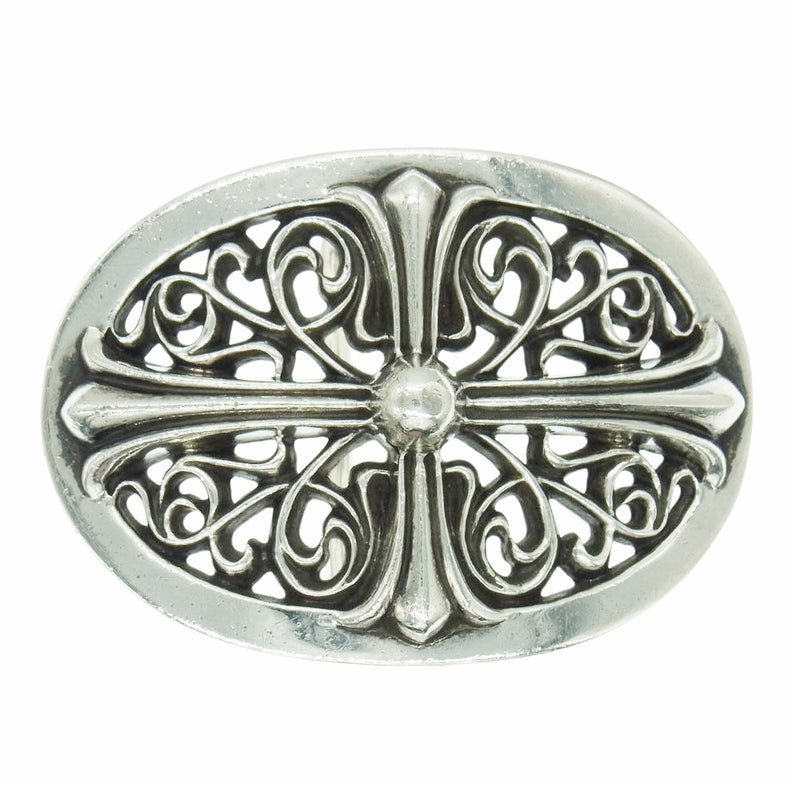 CHROME HEARTS クロムハーツ（原本有） BCKL OVAL 1.5 クラシック オーバル クロス ベルト バックル シルバー系【中古】