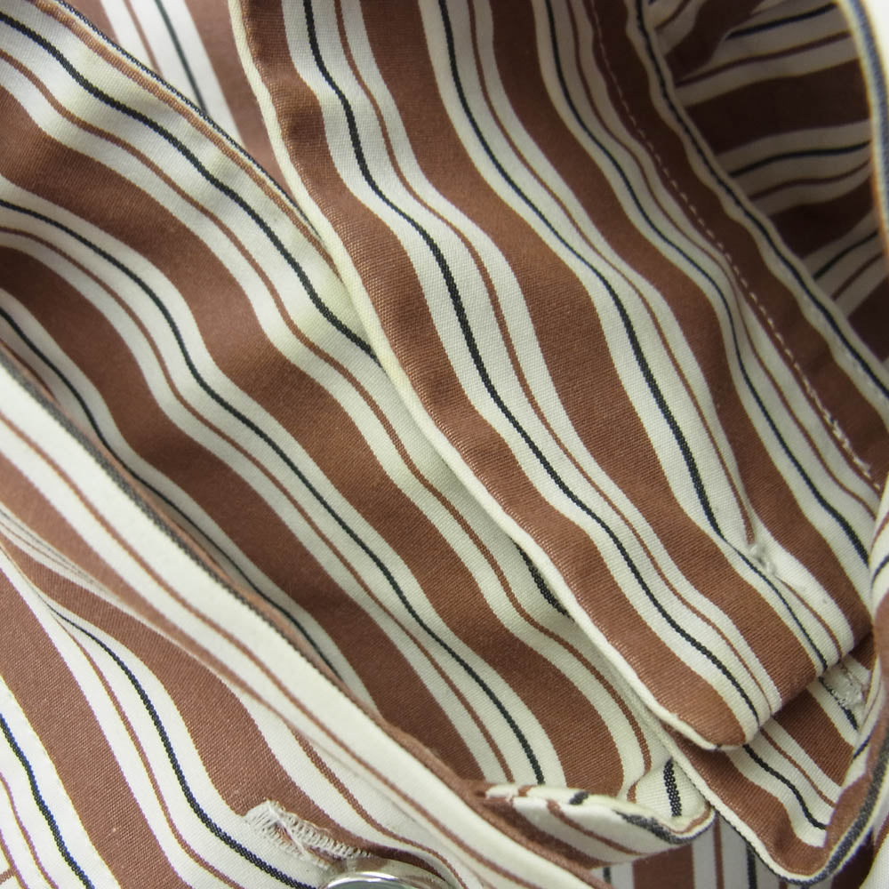 syu homme femm Door Long sleeve shirts type Busine ストライプ 長袖 シャツ ブラウン系 2【中古】