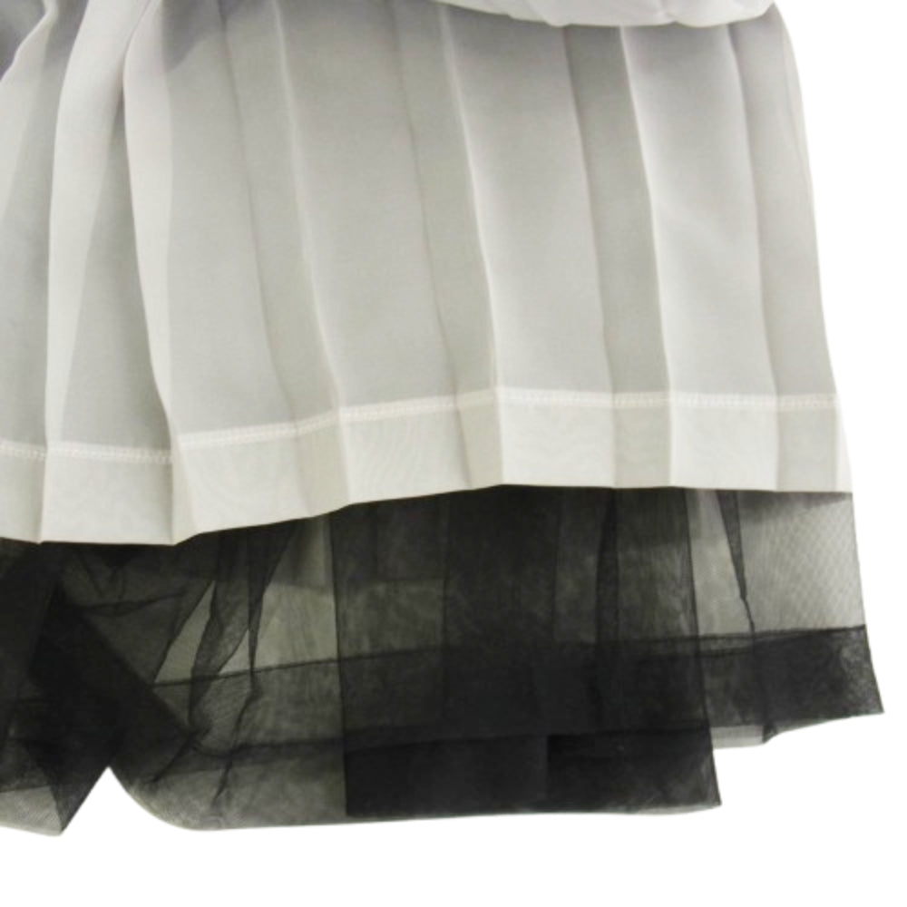 メゾンスペシャル 21232266101 RIBBON PLEATS DRESS リボン プリーツ メッシュ ドレス キャミソール ワンピース ブラック系 グレー系 FREE【中古】