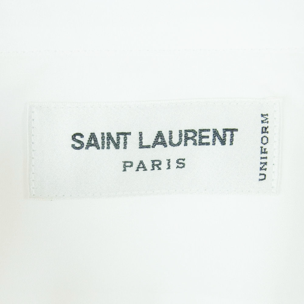 SAINT LAURENT サンローラン 638427 Y217W ユニフォーム プレーン 長袖 シャツ ホワイト系 38【新古品】【未使用】【中古】