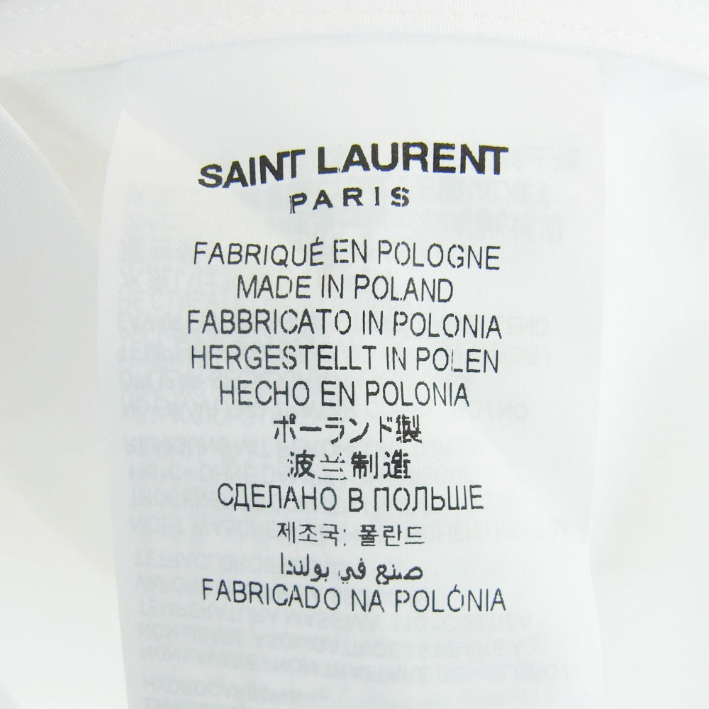 SAINT LAURENT サンローラン 638427 Y217W ユニフォーム プレーン 長袖 シャツ ホワイト系 38【新古品】【未使用】【中古】
