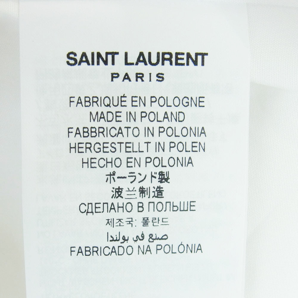 SAINT LAURENT サンローラン 638427 Y217W ユニフォーム プレーン 長袖 シャツ ホワイト系 38【新古品】【未使用】【中古】