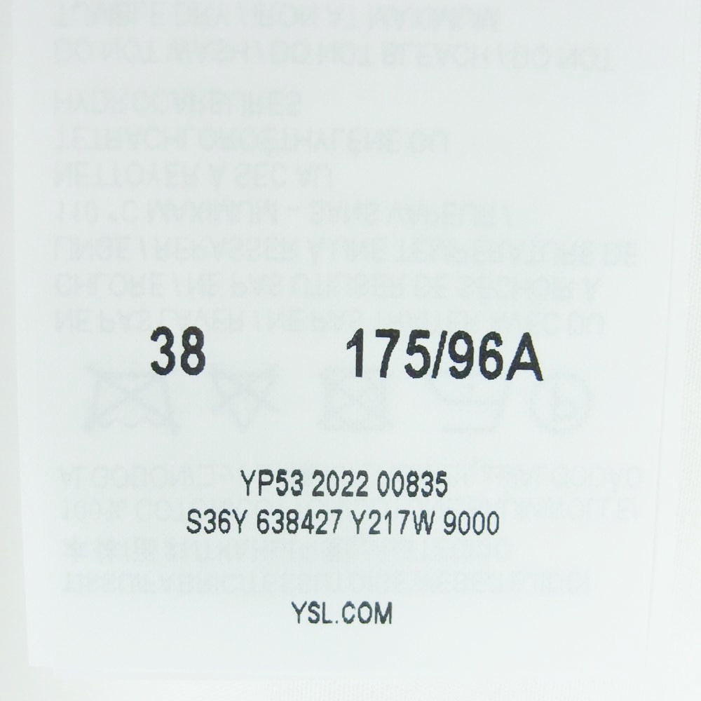 SAINT LAURENT サンローラン 638427 Y217W ユニフォーム プレーン 長袖 シャツ ホワイト系 38【新古品】【未使用】【中古】