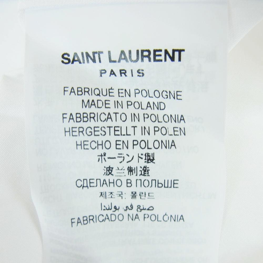 SAINT LAURENT サンローラン 638427 Y217W ユニフォーム プレーン 長袖 シャツ ホワイト系 38【新古品】【未使用】【中古】