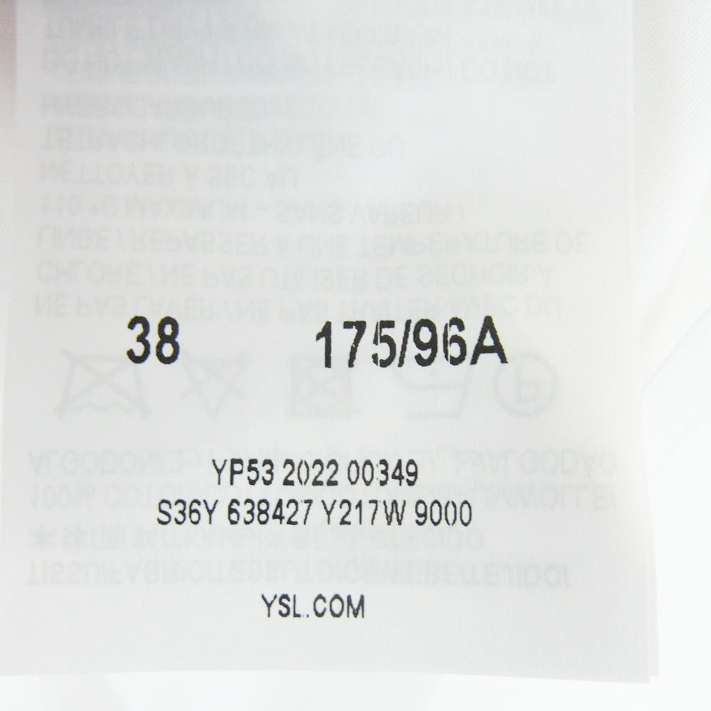 SAINT LAURENT サンローラン 638427 Y217W ユニフォーム プレーン 長袖 シャツ ホワイト系 38【新古品】【未使用】【中古】