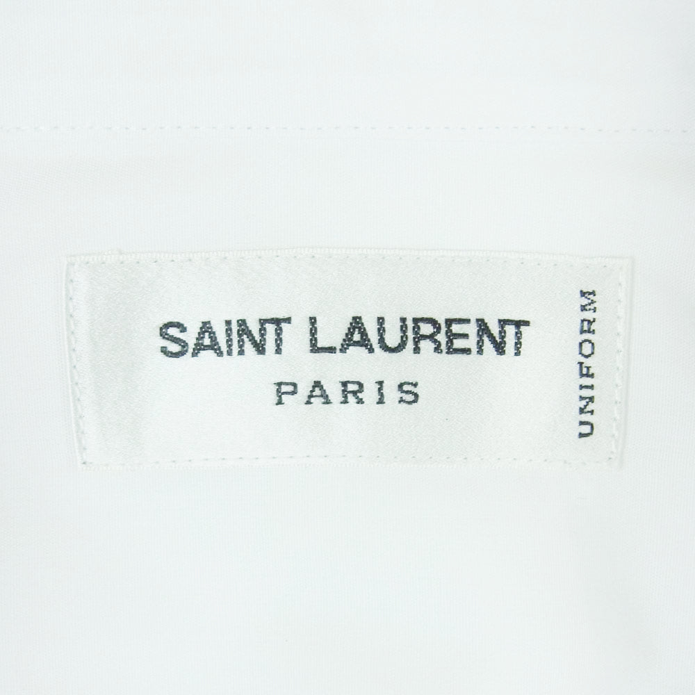 SAINT LAURENT サンローラン 638427 Y217W ユニフォーム プレーン 長袖 シャツ ホワイト系 38【新古品】【未使用】【中古】