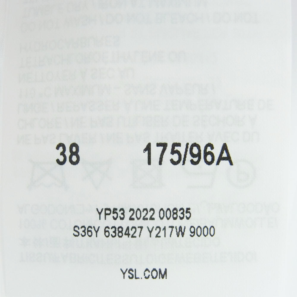 SAINT LAURENT サンローラン 638427 Y217W ユニフォーム プレーン 長袖 シャツ ホワイト系 38【新古品】【未使用】【中古】