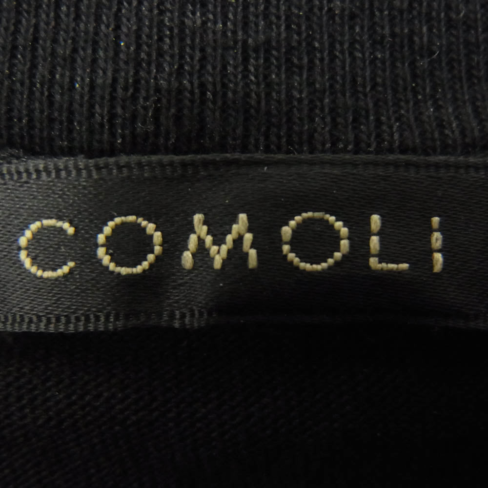 COMOLI コモリ A03-05013 コットン ジャージ モックネック プルオーバー カットソー ブラック系 3【中古】