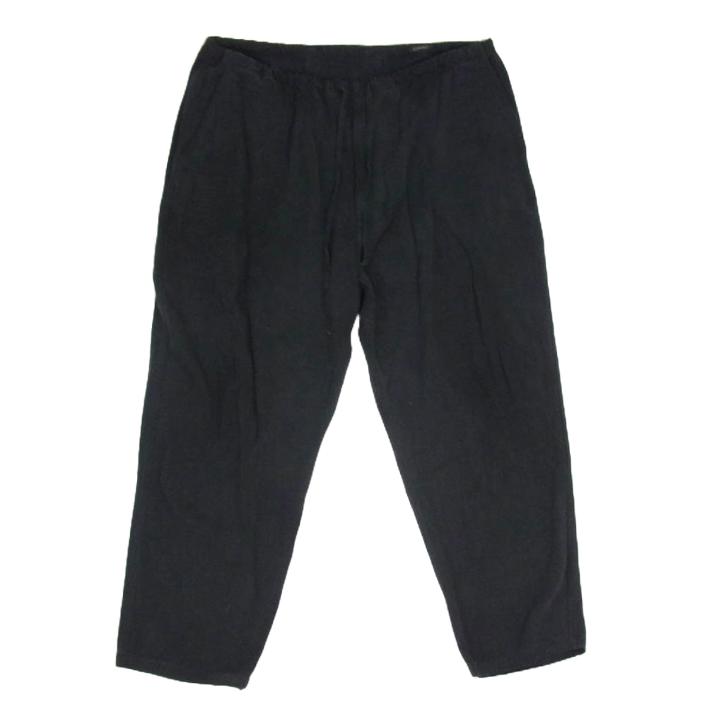 COMOLI コモリ 21SS T01-03007 シルク ネップ ドローストリング パンツ ブラック系 2【中古】