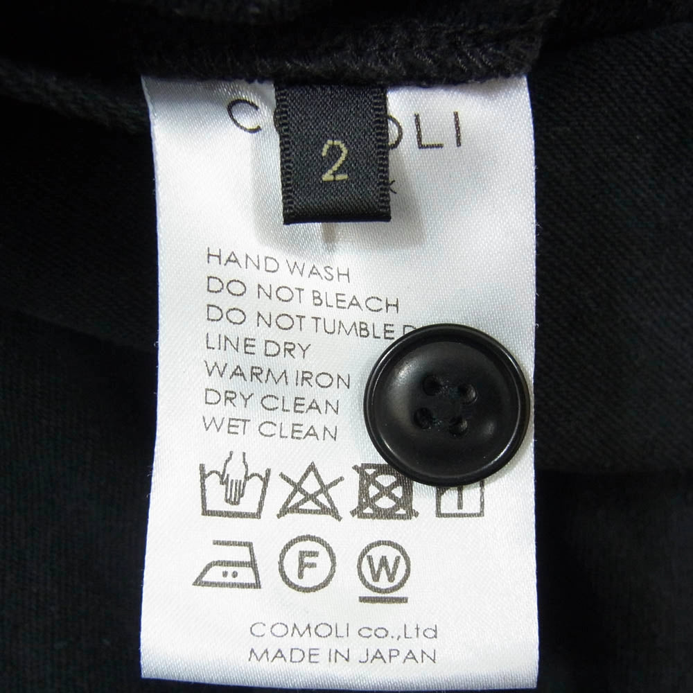 COMOLI コモリ 21SS T01-03007 シルク ネップ ドローストリング パンツ ブラック系 2【中古】